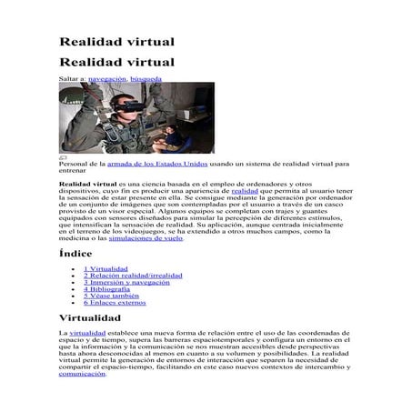 Realidad virtual | PPTX