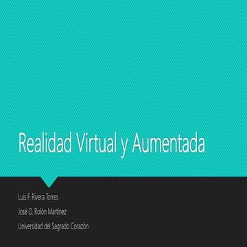 Realidad Virtual y Aumentada