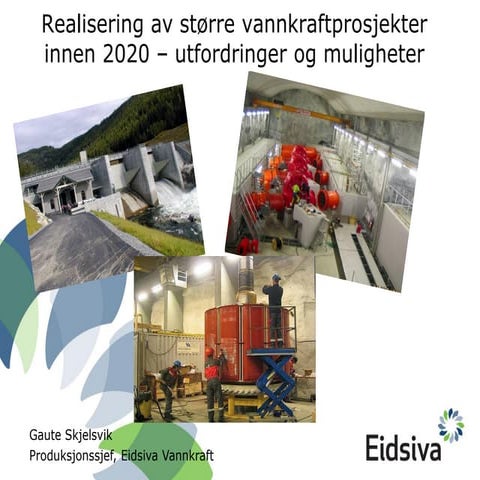 Realisering av større vannkraftprosjekter innen 2020 ved gaute skjelsvik i eidsvia
