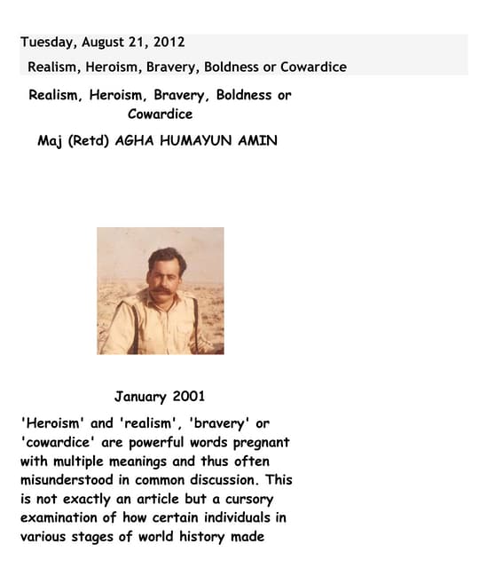 Realism, heroism, bravery, boldness...