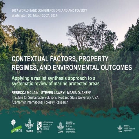 Contextual factors, property regimes, and environmental outcomes: Applying a ...