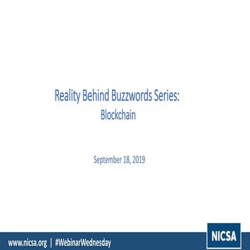 The Reality Behind Buzzwords Series: Blockchain