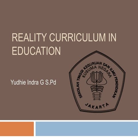 Reality curriculum in education