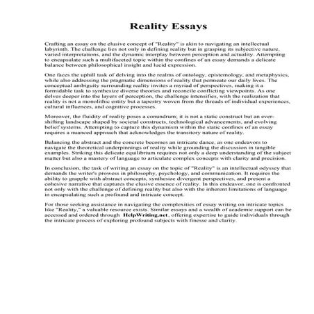 Essays On Reality.pdf