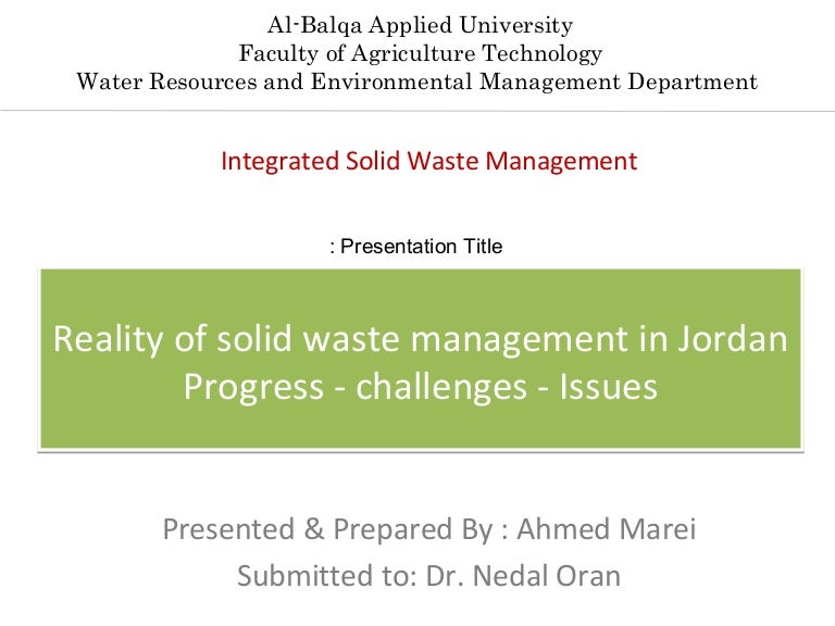 solid waste management in jordan