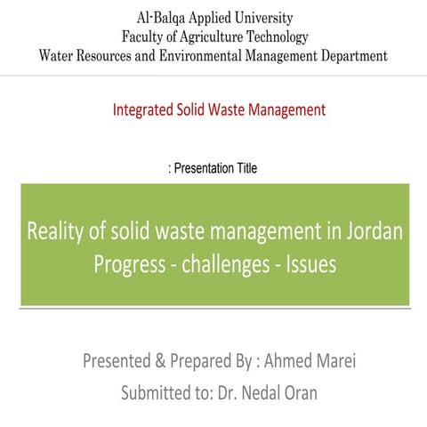 SOLID WASTE MANAGEMENT IN JORDAN visual data 2