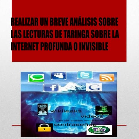 ANALISIS DE INTERNET PROFUNDO E INVISIBLE