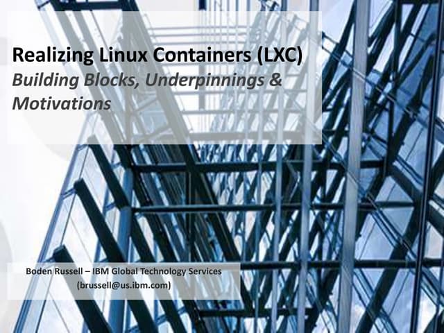 Realizing Linux Containers (LXC)