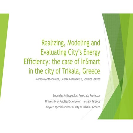 Realizin modeling and evaluation city's enerfy efficiency leonidas anthopoulos