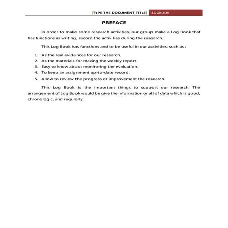 Real logbook group 5 operational management