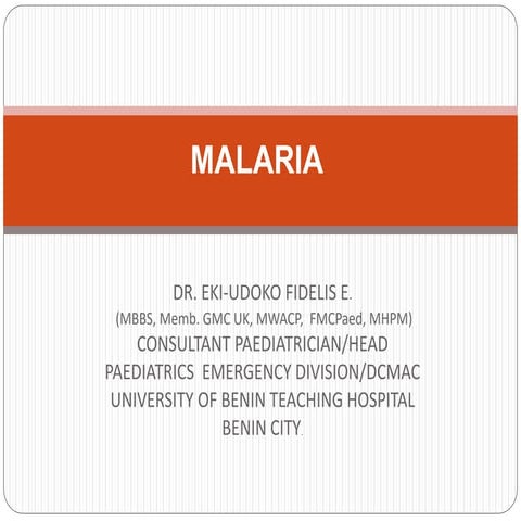 real malaria presentation worldwide and in subSaharan africa and it's management