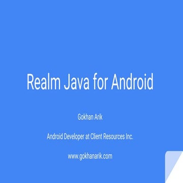 Realm Java for Android | PPT