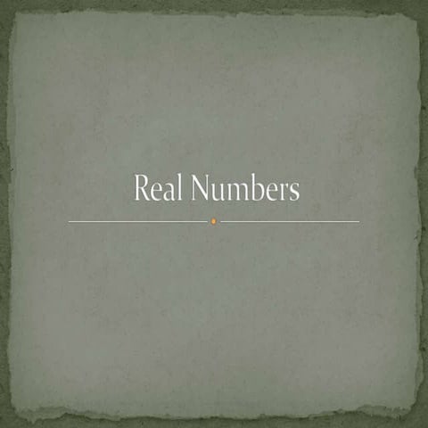 Real numbers