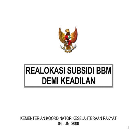 Realokasi Subsidi Bbm Dr Menkesra