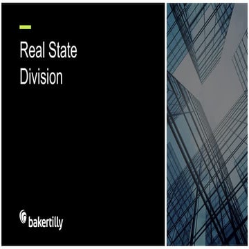 Presentación Real State Division Baker Tilly España