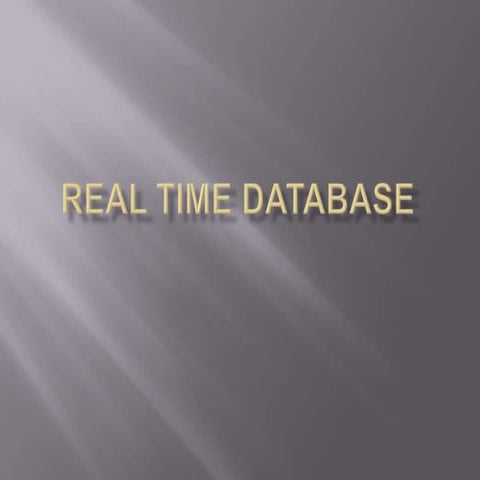 Real time database (MDARTS)
