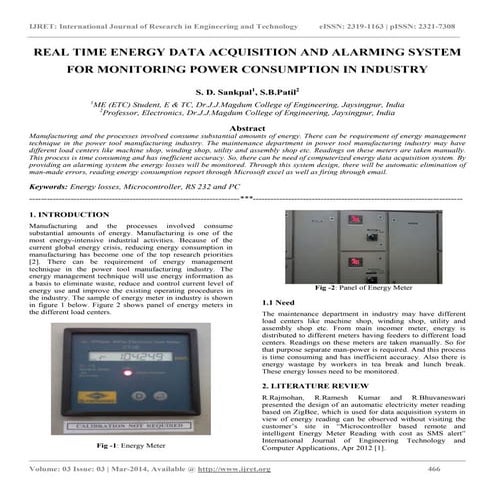 Real time energy data acquisition and alarming system for monitoring power co...