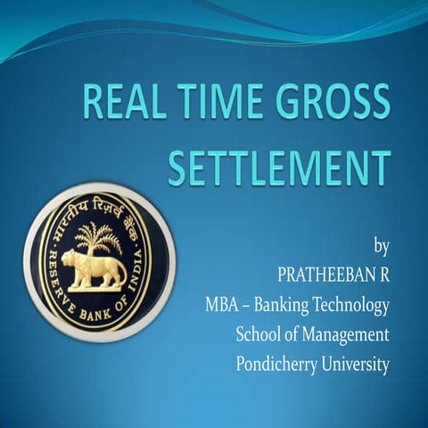 Real Time Gross Settlement