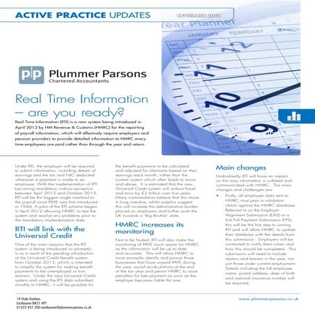 Real Time Information - November 2012