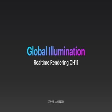 Global Illumination - Realtime Rendering CH11