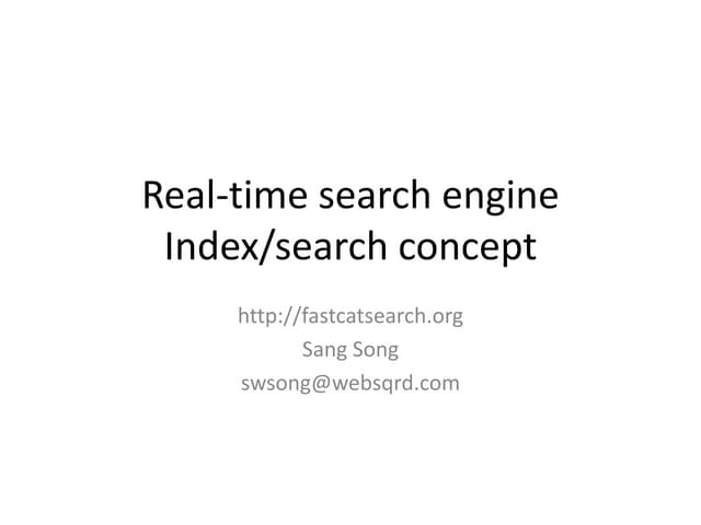 Realtime search engine concept