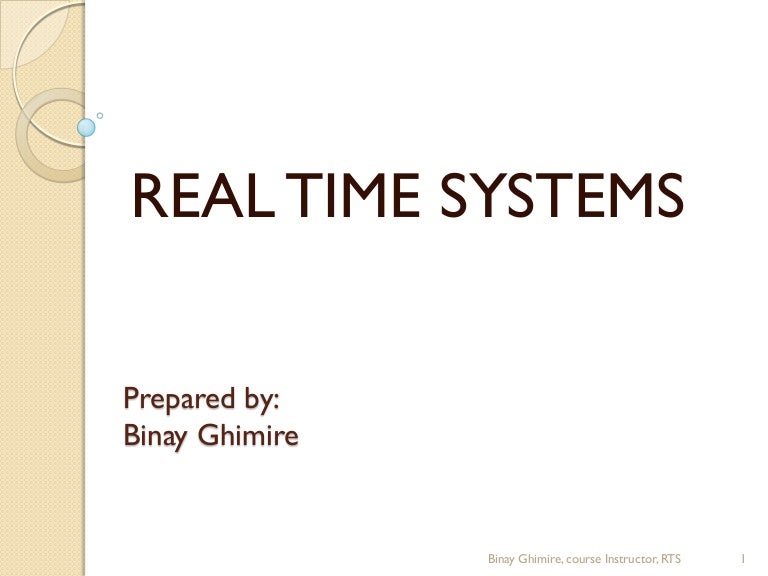 Realtime systems chapter 1