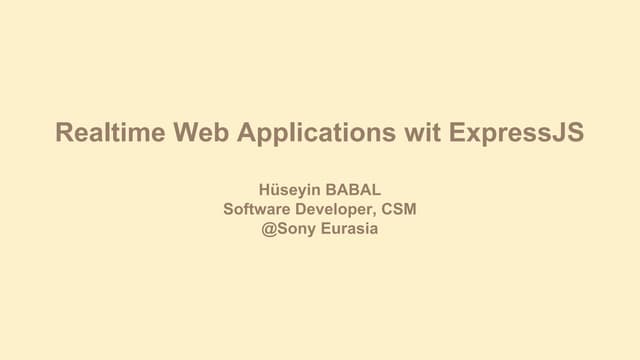 Realtime web applications with ExpressJS and SocketIO