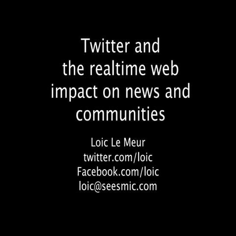 The impact of the RealTime web on media and news