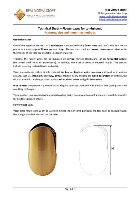 Technical sheet - Flower vases for ...