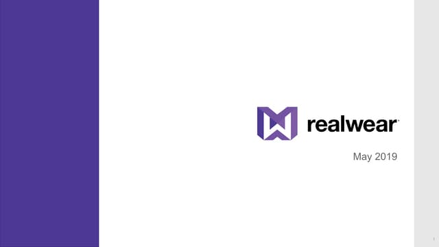 Realwear Overview Presentation  2019