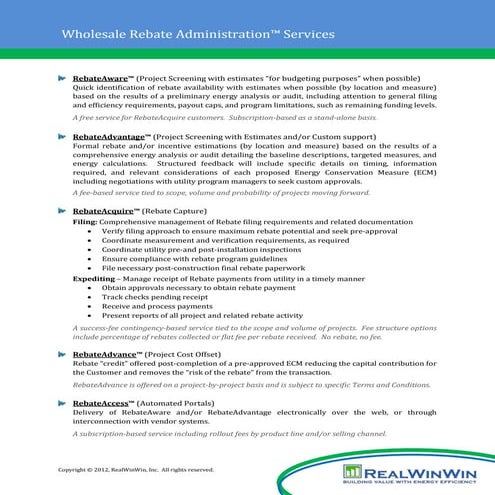 RealWinWin Wholesale Rebate Administration Services