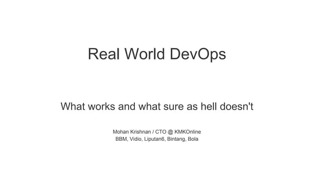 Real world dev ops