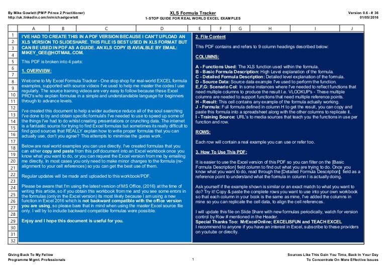Real World Excel Formulas
