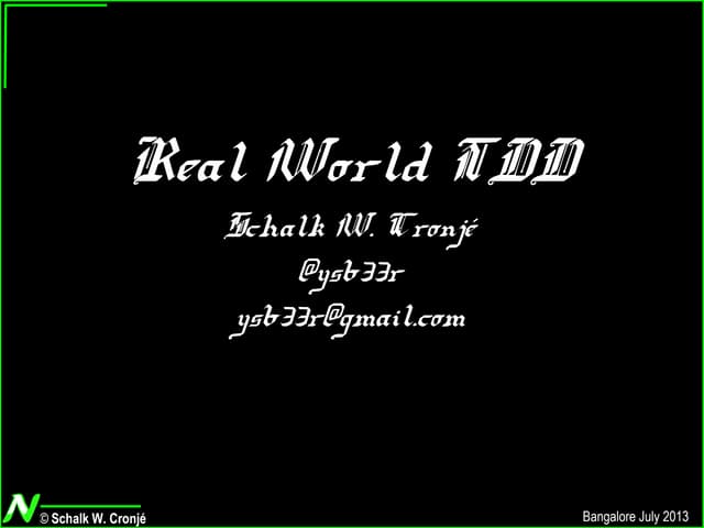 Real World TDD