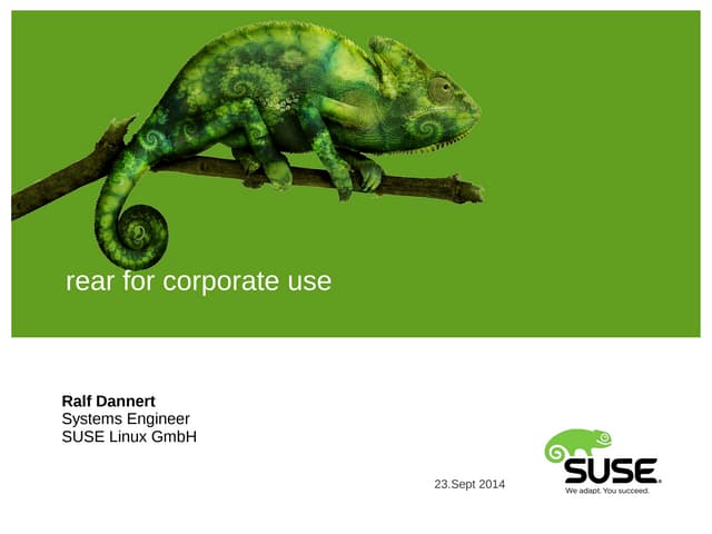 Open Source Backup Conference 2014: Rear, by Ralf Dannert