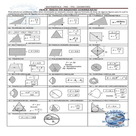 áRea regiones planas