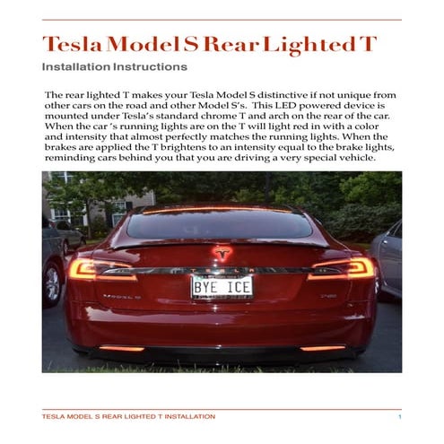 Model X Rear Lighted T | PDF