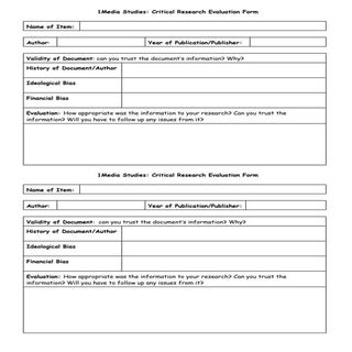 Research Evaluation Proforma