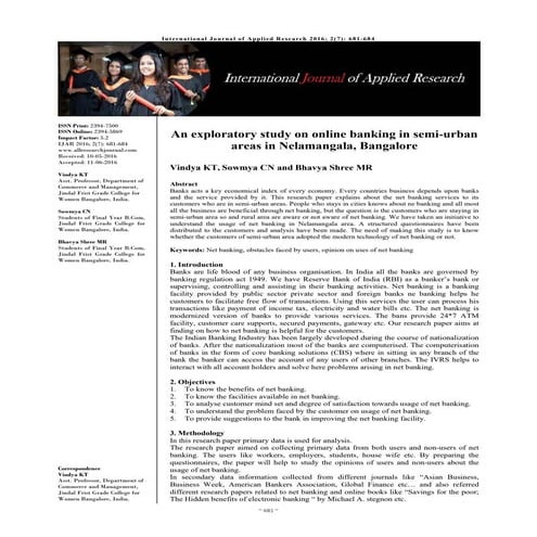 Reaserch paper on net banking