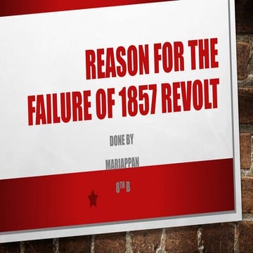 Reason for the failure of 1857 revolt 