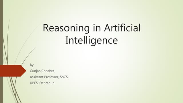 Reasoning in AI