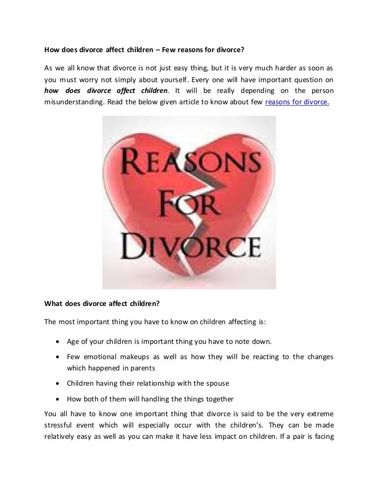 Reasons for divorce