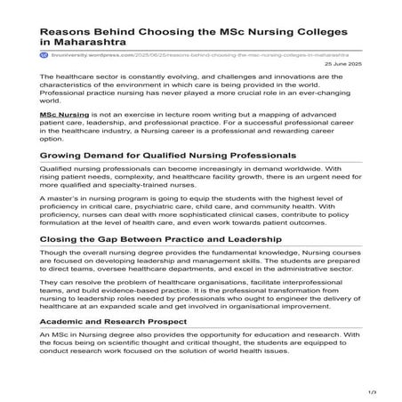 Reasons Behind Choosing the MSc Nursing Colleges inMaharashtra.pdf