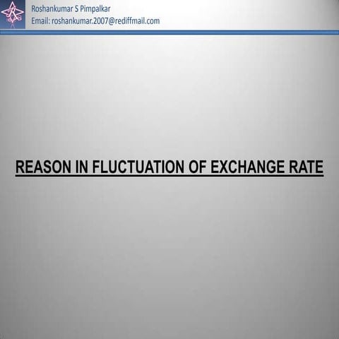 Reasons for exchange rate fluctuation