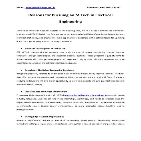 Reasons for Pursuing an M.Tech in Electrical Engineering.pdf