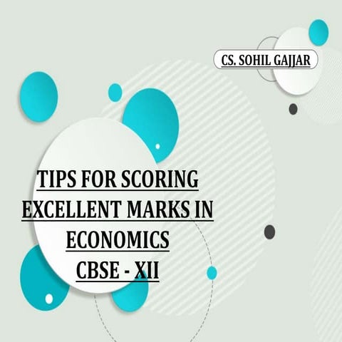 TIPS TO SCORE EXCELLENT MARKS IN ECONOMICS