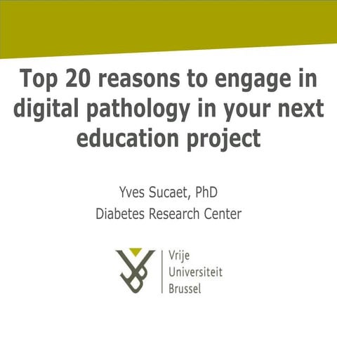 Reasons to engage in digital pathology in education