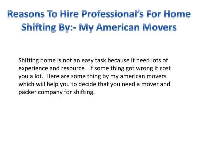 Reasons to hire professional’s for ...