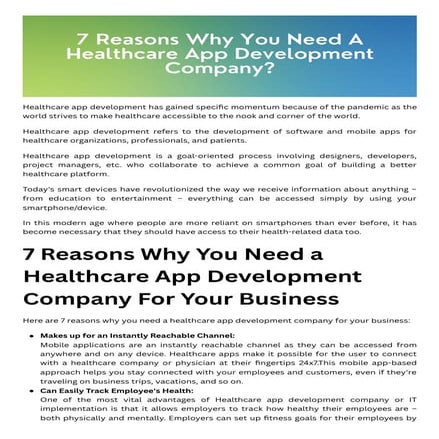 Reasons Why You Need a Healthcare App Development Company For Your Business.pdf