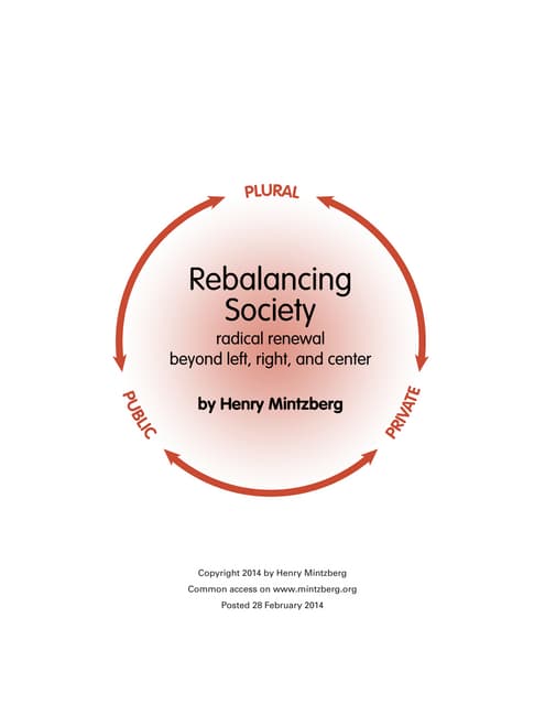 Rebalancing Society by Henry Mintzberg
